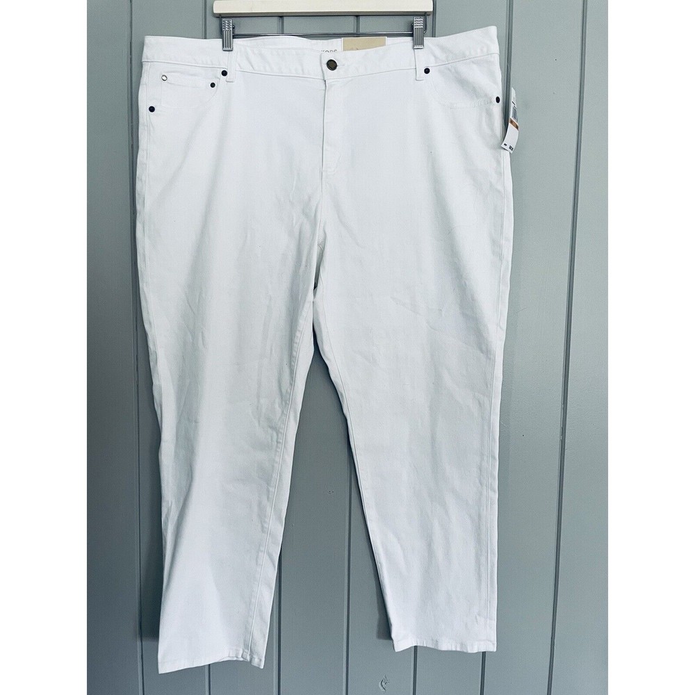 NWT Michael Michael Kors Selma Skinny Jeans 24W Plus Size White Core of Kors NEW